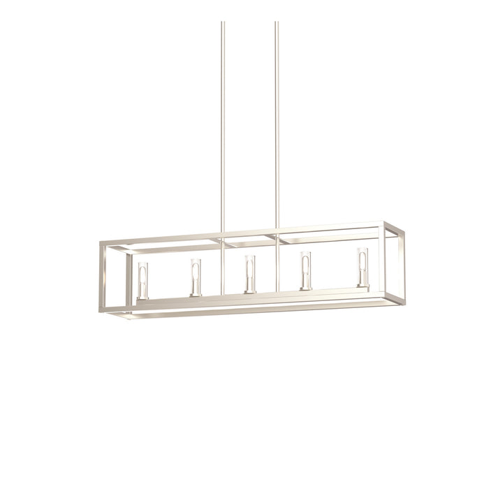 DVI Lighting - DVP28102MF+BN-CL - Five Light Linear Pendant - Sambre - Multiple Finishes and Buffed Nickel with Clear Glass