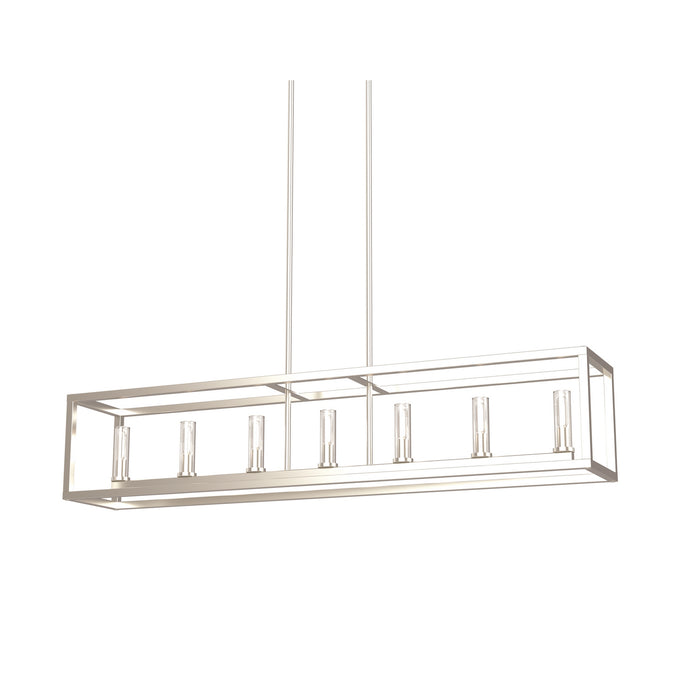 DVI Lighting - DVP28104MF+BN-CL - Seven Light Linear Pendant - Sambre - Multiple Finishes and Buffed Nickel with Clear Glass