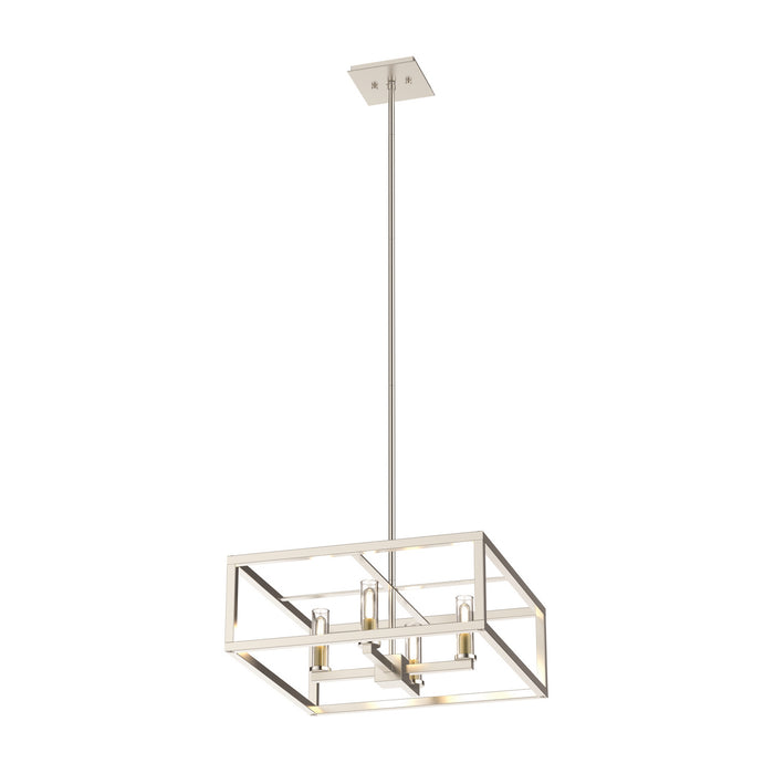 DVI Lighting - DVP28120MF+BN-CL - Four Light Pendant - Sambre - Multiple Finishes and Buffed Nickel with Clear Glass