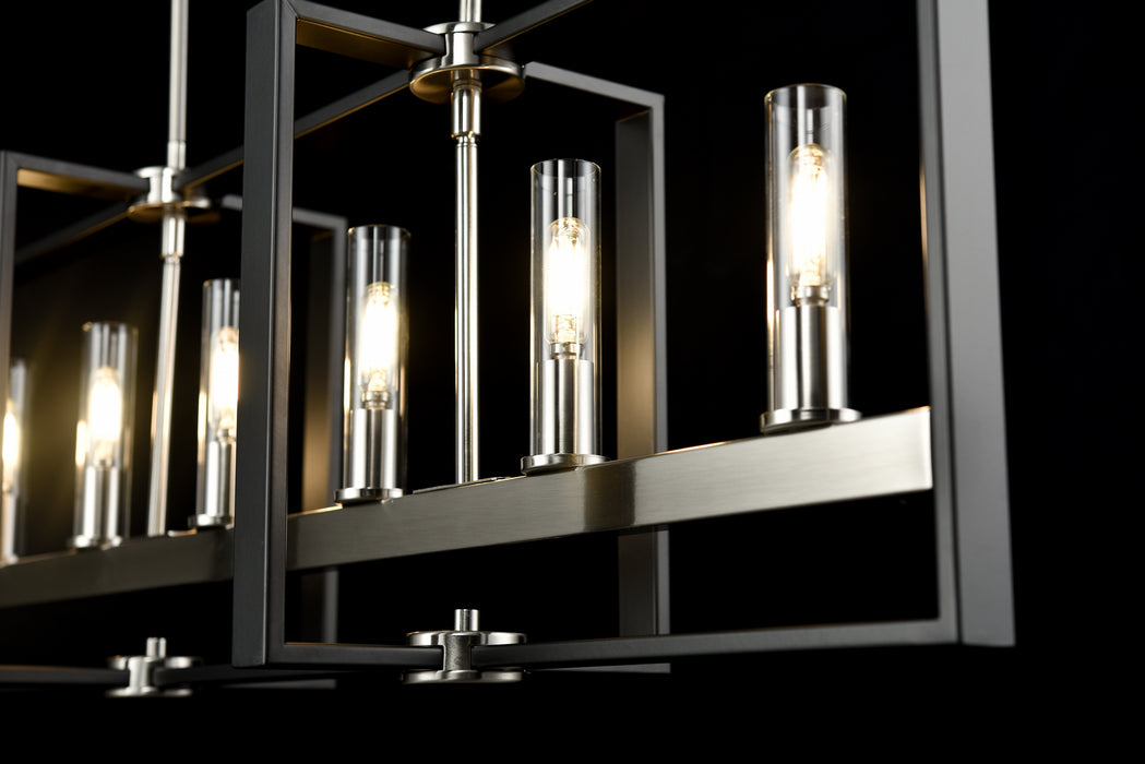 DVI Lighting - DVP30202SN+GR-CL - Six Light Linear Pendant - Blairmore - Satin Nickel and Graphite with Clear Glass