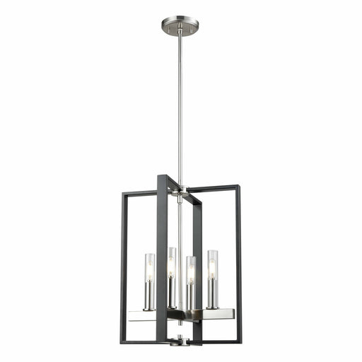 DVI Lighting - DVP30248SN+GR-CL - Four Light Foyer Pendant - Blairmore - Satin Nickel and Graphite with Clear Glass
