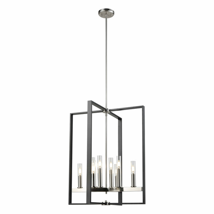 DVI Lighting - DVP30249SN+GR-CL - Eight Light Foyer Pendant - Blairmore - Satin Nickel and Graphite with Clear Glass