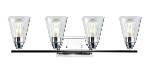 DVI Lighting - DVP34344CH-CL - Four Light Vanity - Louisbourg - Chrome with Clear Glass