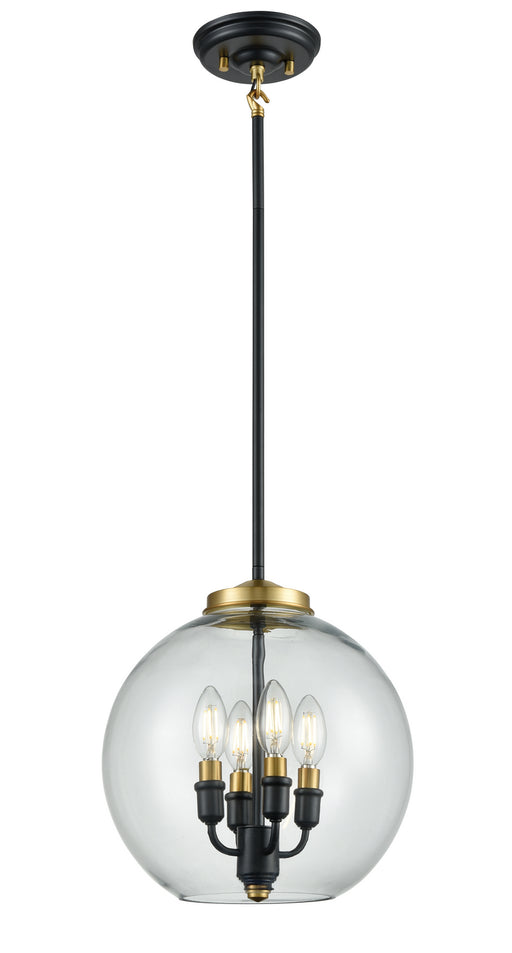 DVI Lighting - DVP35048MF+GR-CL - Four Light Foyer Pendant - Frontenac - Multiple Finishes and Graphite with Clear Glass