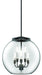 DVI Lighting - DVP35049MF+GR-CL - Six Light Foyer Pendant - Frontenac - Multiple Finishes and Graphite with Clear Glass
