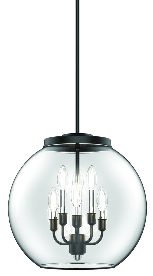 DVI Lighting - DVP35049MF+GR-CL - Six Light Foyer Pendant - Frontenac - Multiple Finishes and Graphite with Clear Glass