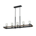 DVI Lighting - DVP38602GR+IW-CL - Five Light Linear Pendant - Okanagan - Graphite and Ironwood on Metal with Clear Glass