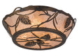 Meyda Tiffany - 167960 - Four Light Flushmount - Whispering Pines - Antique,Burnished Copper
