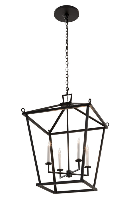 Meyda Tiffany - 193479 - Four Light Pendant - Kitzi - Wrought Iron