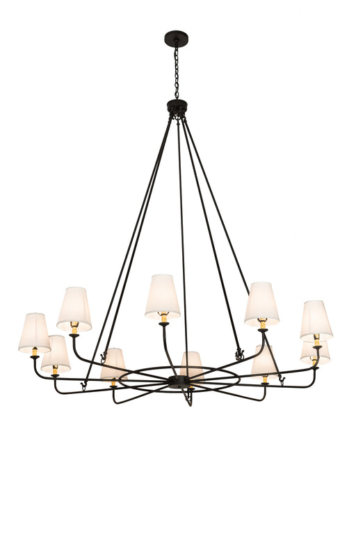 Meyda Tiffany - 196031 - Ten Light Chandelier - Brach Ring - Nickel