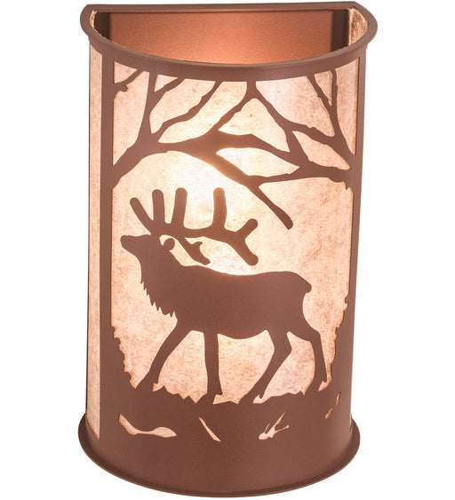 Meyda Tiffany - 197060 - Two Light Wall Sconce - Elk At Dawn - Antique Copper,Rust