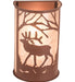 Meyda Tiffany - 197060 - Two Light Wall Sconce - Elk At Dawn - Antique Copper,Rust