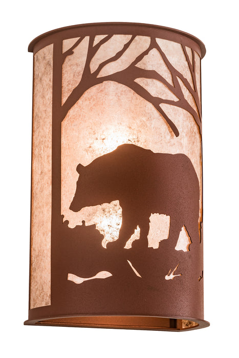 Meyda Tiffany - 197064 - Two Light Wall Sconce - Bear At Dawn - Antique Copper