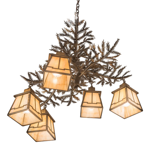 Meyda Tiffany - 197327 - Five Light Chandelier - Pine Branch - Mahogany Bronze