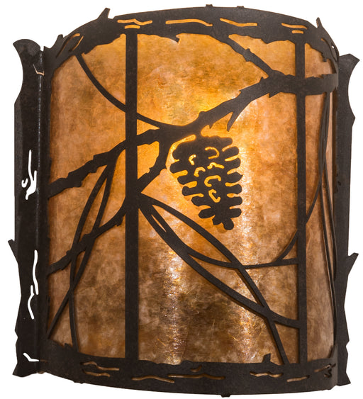 Meyda Tiffany - 197900 - One Light Wall Sconce - Whispering Pines - Wrought Iron