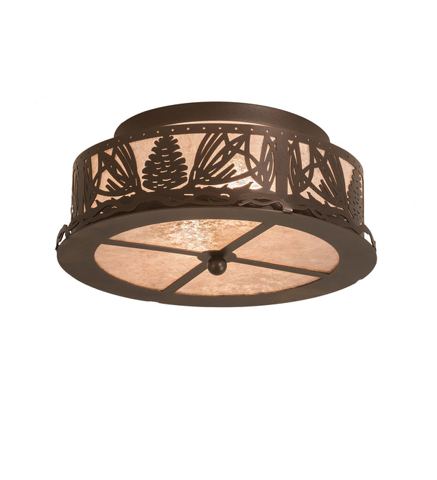 Meyda Tiffany - 199346 - Two Light Flushmount - Mountain Pine - Mahogany Bronze