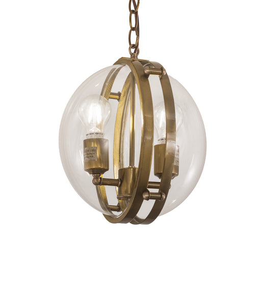 Meyda Tiffany - 200008 - Two Light Pendant - Bola - Brass Tint,Crystal