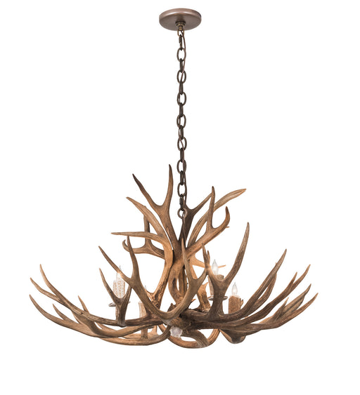 Meyda Tiffany - 200437 - Four Light Chandelier - Antlers - Custom,Brass Tint