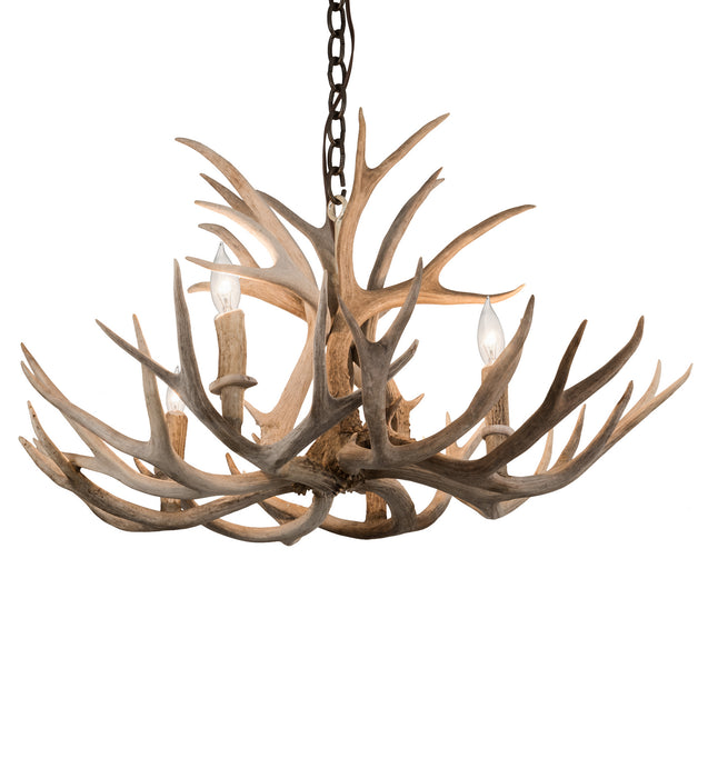 Meyda Tiffany - 200455 - Four Light Chandelier - Antlers - Antique Copper