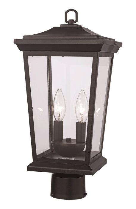 Trans Globe Imports - 50777 BK - Two Light Postmount Lantern - Black