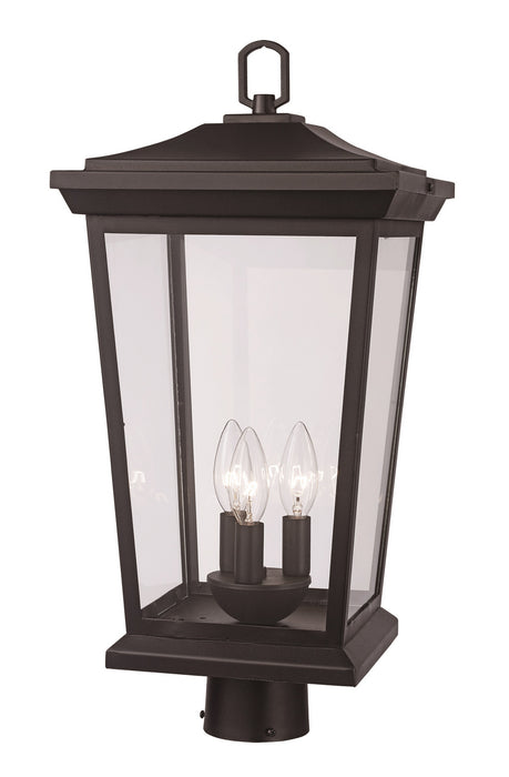 Trans Globe Imports - 50778 BK - Three Light Postmount Lantern - Black