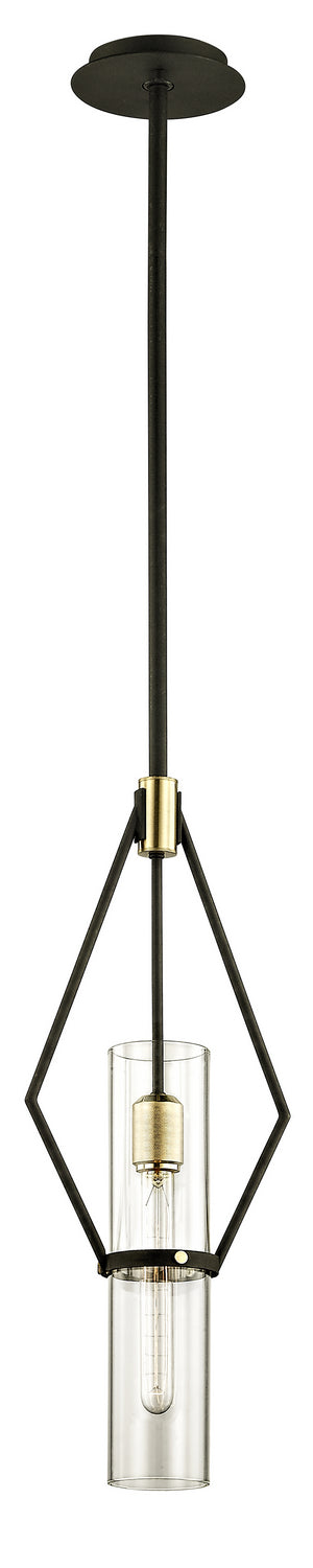 Troy Lighting - F6314 - One Light Pendant - Raef - Textured Bronze Brushed Brass