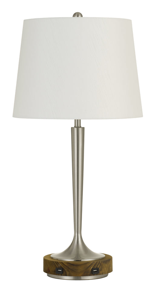 Cal Lighting - BO-2778TB - One Light Table Lamp - Chester - Brushed Steel And Wood