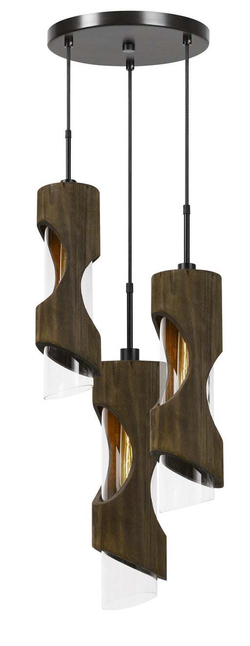 Cal Lighting - FX-3669-3 - Three Light Pendant - Zamora - Smoky Wood
