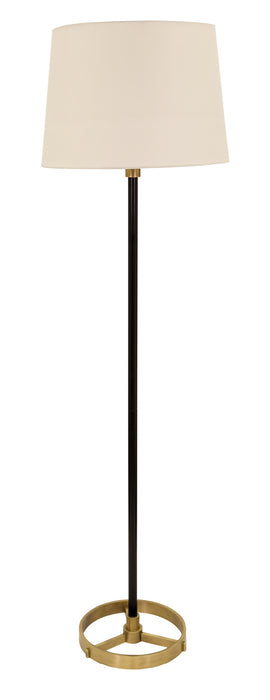 House of Troy - M600-BLKAB - One Light Floor Lamp - Morgan - Black with Antique Brass