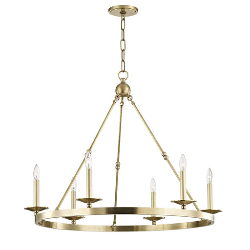 Hudson Valley - 3206-AGB - Six Light Chandelier - Allendale - Aged Brass