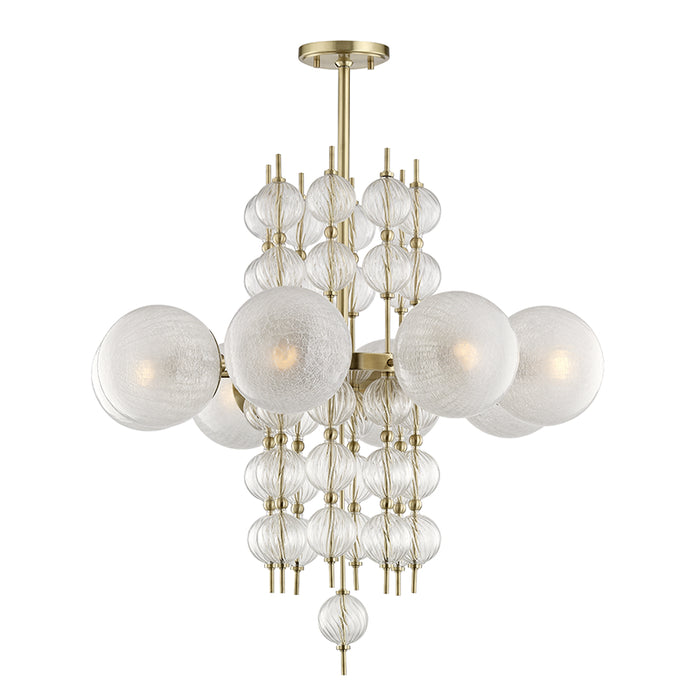 Hudson Valley - 6433-AGB - Eight Light Chandelier - Calypso - Aged Brass