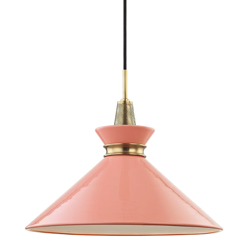 Mitzi - H251701L-AGB/PK - One Light Pendant - Kiki - Aged Brass/Pink