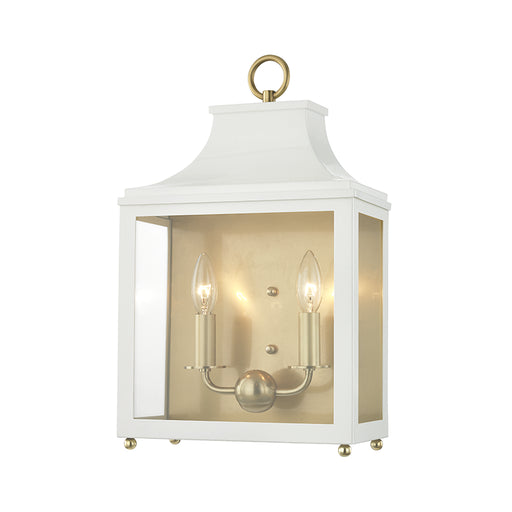 Mitzi - H259102-AGB/WH - Two Light Wall Sconce - Leigh - Aged Brass/White