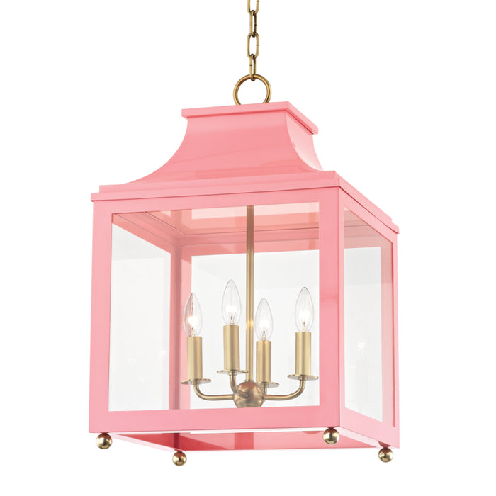 Mitzi - H259704L-AGB/PK - Four Light Pendant - Leigh - Aged Brass/Pink