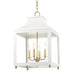 Mitzi - H259704L-AGB/WH - Four Light Pendant - Leigh - Aged Brass/White