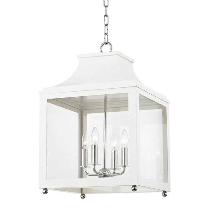 Mitzi - H259704L-PN/WH - Four Light Pendant - Leigh - Polished Nickel/White