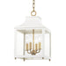 Mitzi - H259704S-AGB/WH - Four Light Pendant - Leigh - Aged Brass/White
