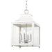 Mitzi - H259704S-PN/WH - Four Light Pendant - Leigh - Polished Nickel/White