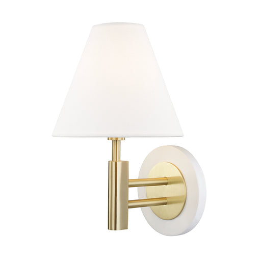 Mitzi - H264101-AGB/WH - One Light Wall Sconce - Robbie - Aged Brass/White