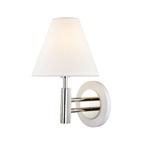Mitzi - H264101-PN/WH - One Light Wall Sconce - Robbie - Polished Nickel/White