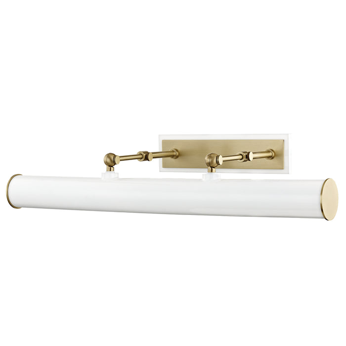 Mitzi - HL263203-AGB/WH - Three Light Picture Light With Plug - Holly - Aged Brass/White