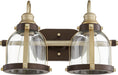 Quorum - 586-2-8086 - Two Light Vanity - Aged Brass w/ Oiled Bronze