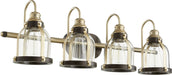 Quorum - 586-4-8086 - Four Light Vanity - Aged Brass w/ Oiled Bronze