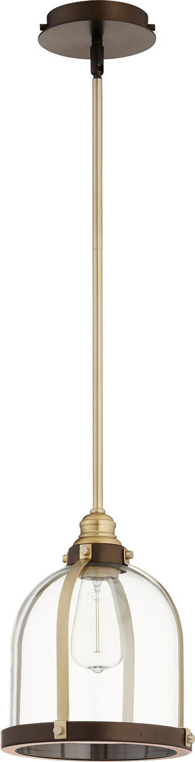 Quorum - 886-8086 - One Light Pendant - Aged Brass w/ Oiled Bronze