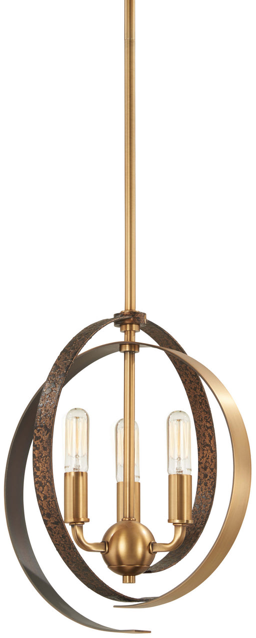 Minka-Lavery - 4622-099 - Three Light Pendant (Convertible To Semi-Flush) - Criterium - Aged Brass W/Textured Iron