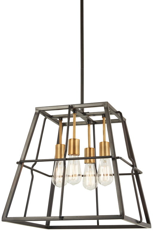 Minka-Lavery - 4763-416 - Four Light Pendant - Keeley Calle - Painted Bronze W/Natural Brush