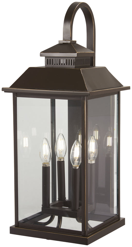 Minka-Lavery - 72593-143C - Four Light Outdoor Wall Mount - Miner`S Loft - Oil Rubbed Bronze W/ Gold High