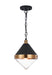 Matteo Lighting - C72201AGCL - One Light Pendant - Sphericon - Matte Black & Aged Gold Brass