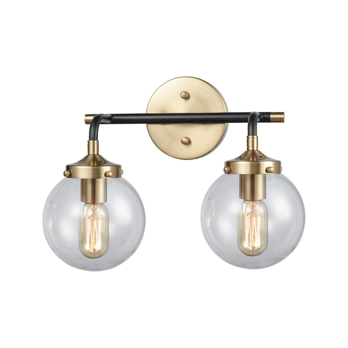 Elk Lighting - 14427/2 - Two Light Vanity Lamp - Boudreaux - Matte Black, Antique Gold, Antique Gold