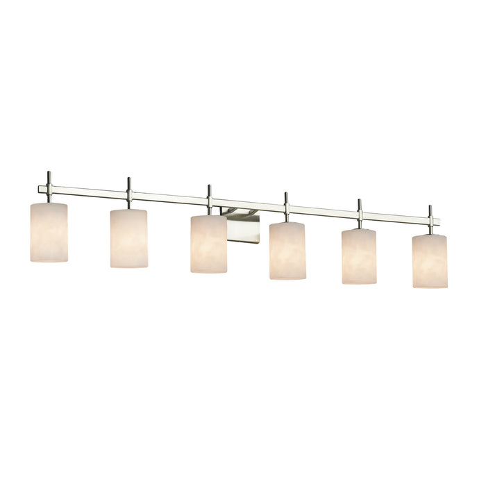 Justice Designs - CLD-8416-10-NCKL - Six Light Bath Bar - Clouds - Brushed Nickel